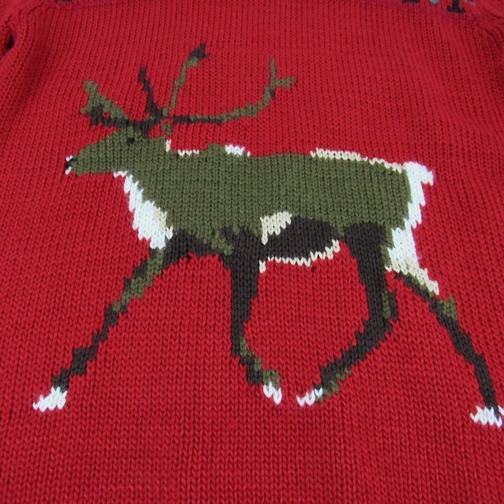 Peter Jensen Womens Wool Blend Xmas Christmas Reindeer Sweater M Deer Ugly Knit - Picture 2 of 7